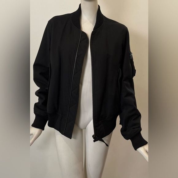 HELMUT LANG 2003 Re-Edition Black Bondage Strap Cotton Blend Bomber- Men’s M - Picture 2 of 10